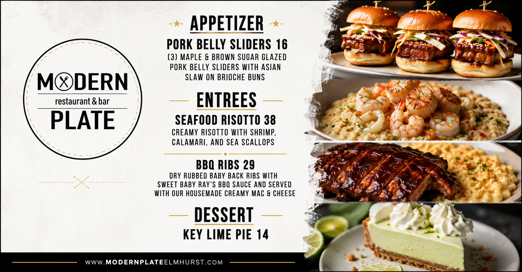 new menu at Modern Plate